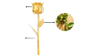 Flor chapada en oro decorativa 24K (100%) Artículos Rosa estatuilla cobre y color dorado regalo natural galvanizado - Product Image 3
