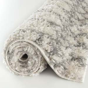 Moroccan Ivory <b>Grey</b> Shaggy <b>Rug</b> 1000 Machine Made Flat Weave for Living Room Bedroom Hallway - Product Image 4