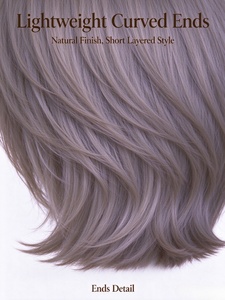 Short Layered Ash Milk Brown <b>Synthetic</b> <b>Wig</b> for Women, Natural Hairline Heat Resistant Fiber <b>Wig</b> Daily Wear - Product Image 6
