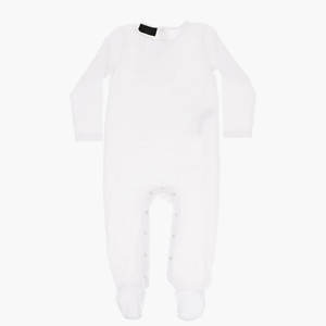 ชุดหมีแขนยาวพิมพ์ลายสำหรับเด็กชุดของขวัญตามความต้องการพิมพ์โลโก้แขนยาวกระดุมปิดด้านหลังสีขาว - Product Image 2