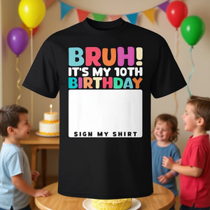 <b>birthday</b> celebration long sleeve t shirt kids unisex crew neck festive party graphic <b>top</b> - Product Image 3