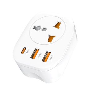 ปลั๊กแปลงอเนกประสงค์ Smart USA Socket สีขาว พร้อมพอร์ต USB Type-C 2 ช่อง สำหรับอะแดปเตอร์เดินทาง - Product Image 1
