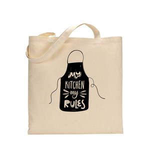 Sacs fourre-tout en coton avec design « Ma cuisine, mes règles », collection exclusive inspirée de la boulangerie - Product Image 1