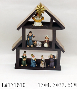 Set Natalizio in Resina Dipinto a Mano Personalizzato all'Ingrosso, Angelo, Sacra Famiglia, Re Magi e Animali, Artigianato Rustico - Product Image 2