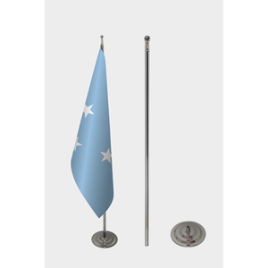 Custom 3x5ft Hand <b>Flag</b> with Digital Printing & Aluminum <b>Pole</b> <b>for</b> Insurance-Federated States of Micronesia Official Design - Product Image 2