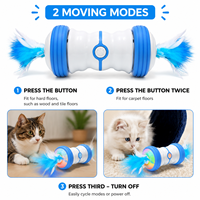Jouet automatique pour chat, jouet interactif intelligent pour chaton, rechargeable par USB, 360° °   Plumes LED en gros OEM