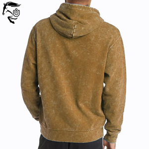 2025 Nuevo Jersey de algodón de lana francesa de peso pesado para hombres ropa de invierno informal con capucha con lavado ácido patrón sólido suministro ODM - Product Image 4