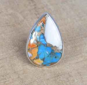 Bagues en argent pur 925 avec turquoise, vente en gros, bijoux fins pour femmes, cadeau pour elle - Product Image 2