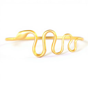 Brazalete Hecho a Mano con Forma de Serpiente Chapado en Oro de 14k, Joyería de Diseño Chapada en Oro de 18k - Product Image 1