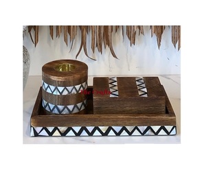 Brûleur Mubkhar de la plus haute qualité en bois et métal brûleur d'encens Oud avec boîte Oud et plateau pour une utilisation événementielle - Product Image 2