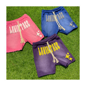 Transferencia de calor Impreso Cordón Sólido Estambre Cintura alta Bolsillos Jogger Jogging Shorts Gym Wear Antiarrugas Hasta la rodilla Hombres - Product Image 1