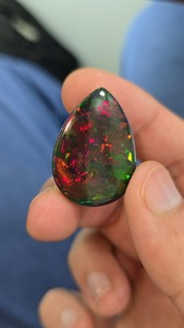 ธรรมชาติเอธิโอเปียนสีดำโอปอล cabochon. ชิ้นส่วนที่มีคุณภาพสูงสุด18.42 cts. โอปอลทรงหลังเบี้ยคุณภาพระดับโลก - Product Image 2