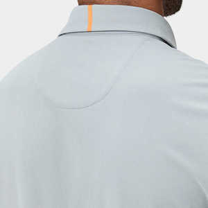 Logo personnalisé polos pour hommes coupe ajustée évacuation de l'humidité 100% panneau en coton couleur col mandarin avec manches courtes nouveau design - Product Image 5