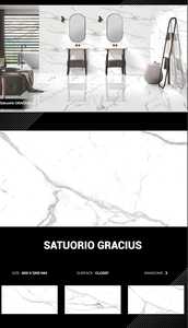 Goodone Modern 60X120 Polished White <b>Ceramic</b> Floor Tile Solid Texture Porcelain for Living Room for Apartment Use - Product Image 2