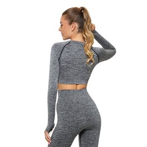 Camiseta Deportiva de Manga Larga para Mujer, con Logotipo Personalizado, 250 g/m², Cuello Redondo, para Entrenamiento en el Gimnasio - Product Image 6