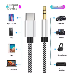 Cable de Audio Auxiliar de Alta Calidad con Conector de 3.5mm para Autos, Par Trenzado de Alta Banda Ancha, Longitud de 1m/2m para Teléfonos Móviles y Videos - Product Image 1