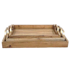Bandeja de Servir Rectangular de Madera Hecha a Mano y Sostenible con Diseño Personalizado Estilo Moderno - Product Image 2