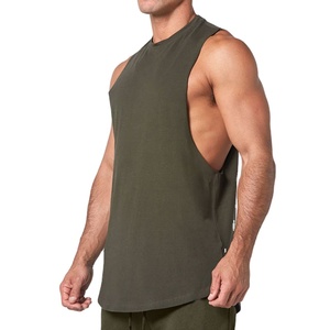 Débardeur personnalisé en tricot uni à découpes latérales, 100 % coton, séchage rapide, gilet de sport respirant, vêtement de fitness et de yoga, débardeur décontracté - Product Image 2