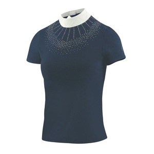 Camiseta de Manga Corta para Mujer, de Punto, con Media Cremallera, para Equitación, Capa Base, Venta Caliente - Product Image 1
