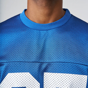 Maillot de football à col côtelé et encolure en V, coupe ample, tricoté en polyester/coton, coupe classique, manches courtes imprimées, écologique - Product Image 5