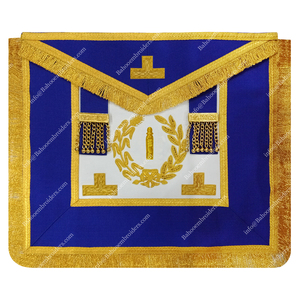 MASONIC REGALIA CRAFT GRAND OFFICIERS ROBE COMPLÈTE TABLIER DE GARDE JUNIOR-LOGO BRODÉ À LA MAIN À FRANGES DORÉES - Product Image 1