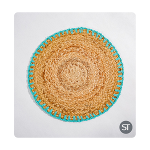 Natural <b>Round</b> Braided Jute <b>Placemats</b> for Table Setting Eco Friendly Woven Dining Mat for Kitchen and Home Decor Bulk Supply - Product Image 2