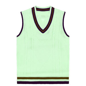 Gilet en tricot personnalisé pour l'automne, 100% coton, col en V, pour garçons et filles, uniforme scolaire primaire et secondaire, haute qualité, personnalisé - Product Image 2