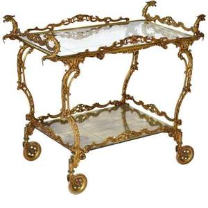 Carro de servicio de restaurante de Hotel esclavos dobles de vidrio transparente de 2 niveles, diseño moderno, carrito de servicio de comida con acabado plateado - Product Image 4