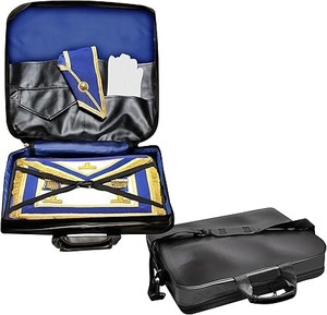 Masonic <b>Apron</b> Carrying Case - Lightweight Soft <b>Black</b> - Imitation Leather - Masonic Regalia <b>Apron</b> Case (MM/WM) - Product Image 5