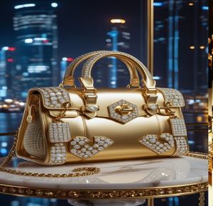 Sac à main de luxe en cuir organique vert émeraude à motif de feuilles. Disponible à prix de gros. - Product Image 2