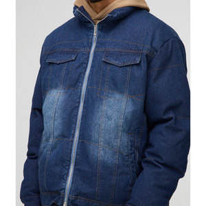 Customized Men's Denim <b>Jacket</b> with Stand Collar Soft Cotton Canvas Fabric Casual Formal Wear Design - Product Image 3