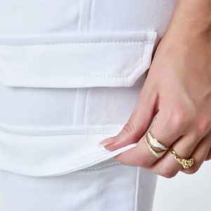 Pantalones Cargo de Invierno para Mujer, Estilo Urbano, con Bolsillos, Color Sólido, Corte Ajustado Informal, Estilo Urbano - Product Image 2