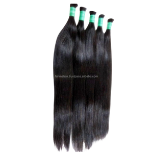 Cheveux humains indonésiens naturels bruts en vrac de 28 pouces, lisses, alignés dans le sens des cuticules, sans perte ni emmêlement - Product Image 5