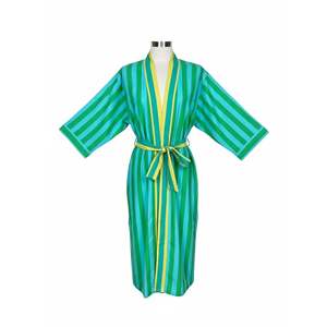 Peignoir Unisexe Bohème en Pur Coton, Robe de Chambre Géométrique de Luxe, Coupe Décontractée XL, Doux et Réversible pour Hommes et Femmes, Idéal Été - Product Image 6
