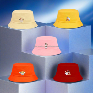 หมวกบักเก็ตปักลายสุนัขน่ารัก ผ้าฝ้าย 100% สำหรับทุกเพศ เหมาะสำหรับการเดินทางทั่วไป ปั่นจักรยาน ตกปลา ใช้ได้ทุกฤดู - Product Image 1