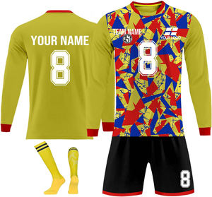 Custom Designed Breathable 100% Polyester Unisex Sports <b>Football</b> Jersey Soccer Uniforms V-neck Half Sleeve Quick Dry Full - Product Image 4