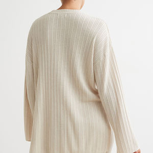 Mujeres 100% algodón ropa de calle de lujo de gran tamaño bordado Jumper suéter cuello redondo en relieve pareja sudadera mujeres - Product Image 4