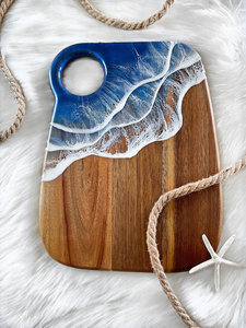 Planche à découper en bois d'acacia et résine époxy |   Planche à découper réversible pour la cuisine |   Planche de cuisine artisanale de qualité supérieure, durable et résistante au lave-vaisselle - Product Image 2