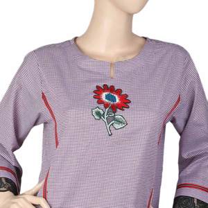 Kurti brodé pour femmes - Violet - Product Image 3