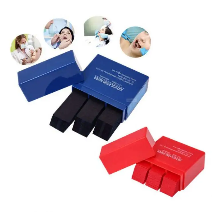 Matériel dentaire Papier articulé ROUGE + BLEU Bandes Blanchiment des dents Soins bucco-dentaires Dentiste Produits de laboratoire