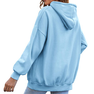 Haute Qualité Casual Streetwear Drop Shoulder Figures Respirant Eco Friendly Hoodies Sweats À Capuche Tricotés Pour Les Femmes - Product Image 2