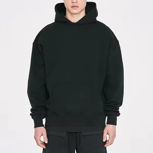 Premium 450gsm hoodie hiçbir dizeleri büyük beden kazak stil özel logo boş artı boyutu damla omuz siyah hoodies erkekler için