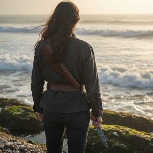 Cuchillos de caza de acero D2 hechos a mano personalizados con mango de madera Cuchillo Bowie de alto pulido con Funda de cuero. - Product Image 5