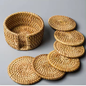 Vente chaude naturel écologique artisanat vietnamien à la main en osier thé Table tapis fleur Place caboteur napperon hôtel essentiel - Product Image 2