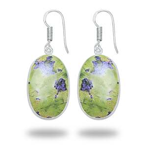 Pendientes Colgantes de Piedras Preciosas de Atlantasita Hechas a Mano, de Forma Mixta, de Alta Calidad, Chapados en Plata de Ley sobre Latón, Joyería Fina para Ella - Product Image 1