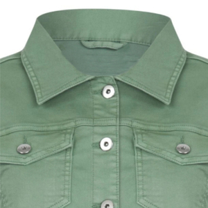 Veste en jean verte longue 2025 coton 100% pour femmes avec vestes et manteaux en jean vintage de style détresse pour femmes, nouvelle collection - Product Image 3