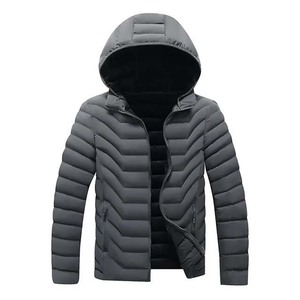 Veste à capuche à manches longues de style High Street pour hommes, avec fermeture à glissière, doudoune à bulles, polyester imperméable, enduit brodé pour l'hiver - Product Image 2