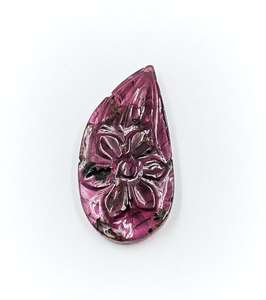 Piedra preciosa tallada de turmalina genuina, piedra tallada en forma de hoja de turmalina rosa, piedra preciosa de turmalina de alto grado para la fabricación de joyas - Product Image 2