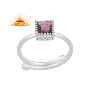 Dernière Tendance Argent Sterling Fin Naturel Rose Améthyste Pierre Précieuse Bague Empilable Bijoux Personnalisés Pour Femmes Cadeau Pour Elle - Product Image 1