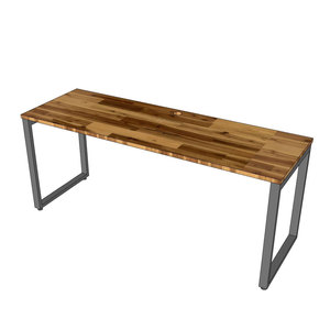HBRT085 180x60cm Acacia Wood <b>Computer</b> <b>Desk</b> with Iron Legs Rectangular Design Assembly Required - Product Image 4